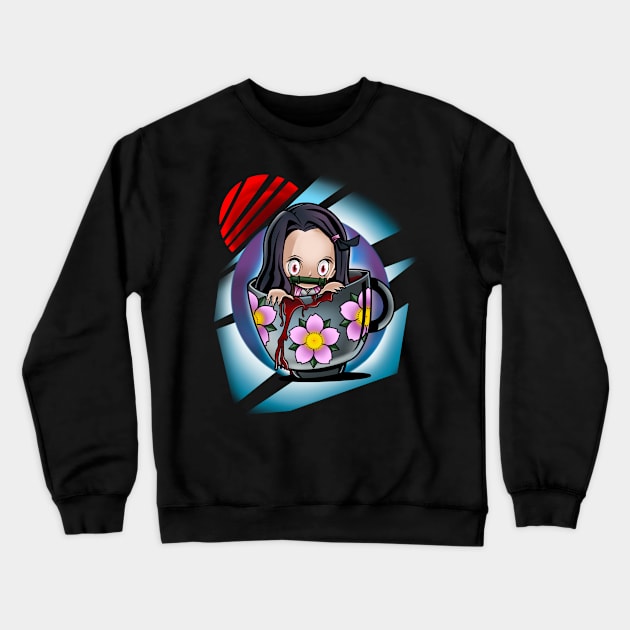 Demon Tea Crewneck Sweatshirt by Eddiecastillotat2